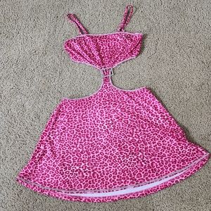 SHEIN Pink Leopard Mini Dress